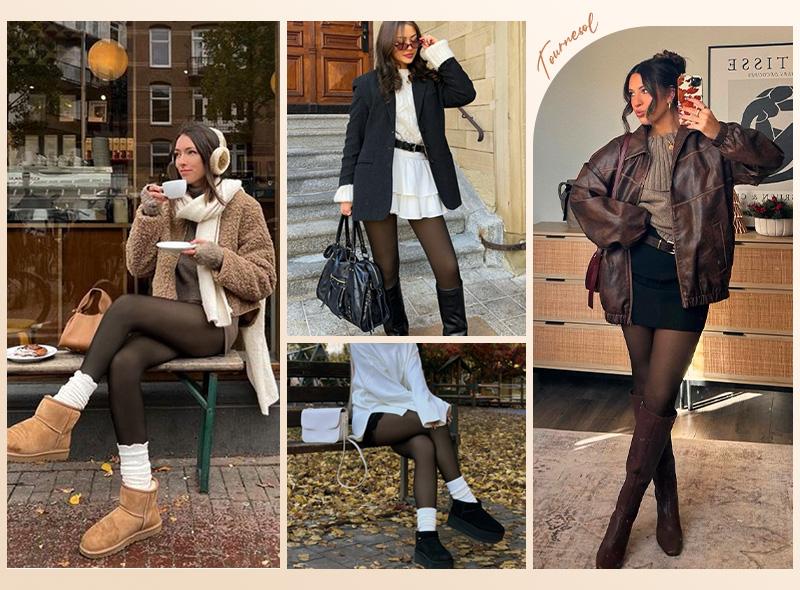 2-Pack (Same & Mixed Colors) Tournesol Fleece Lined Tights One-Lined Seams both front and back! Womenswear Size XS - 4XL Thermal Winter Basic Tights Leggings Thick Semi-Transparent Casual Underwear Pantyhose Closed Foot 001 Pack