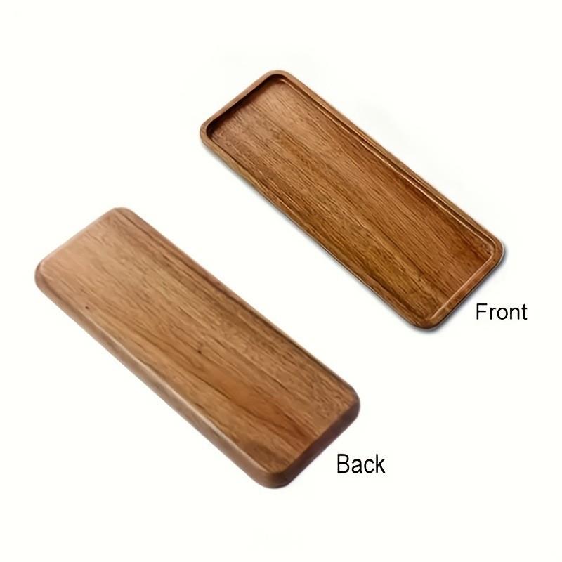 4-Piece Rectangular Wooden Trays Set, Wood Tray for Display, Spring Decoration, Outdoor Camping Plates, Food Serving Platter