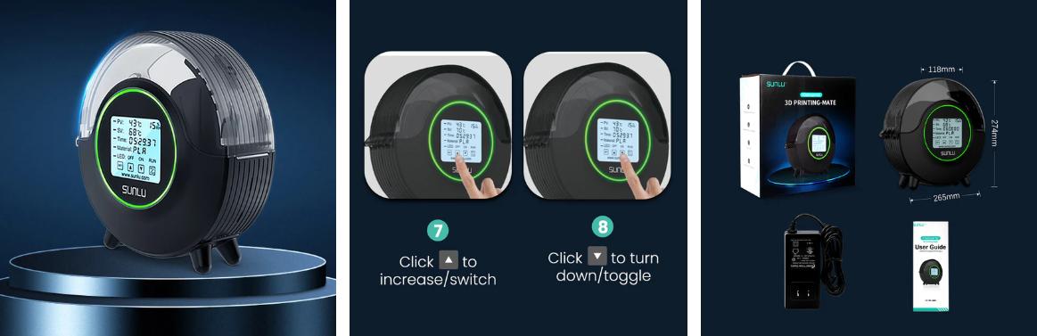 SUNLU S2 Filament Dryer, 360° Surround Heating During 3D Printing