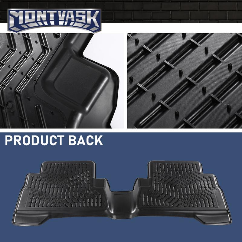 CROSSDESIGN TPE Car Floor Mats Waterpoof Fit For 2013-2019 Ford Escape 13-18 Ford C-Max All Weather TPE LinersFord C - Max, Front & 2nd Row Liner Black, 3 pc