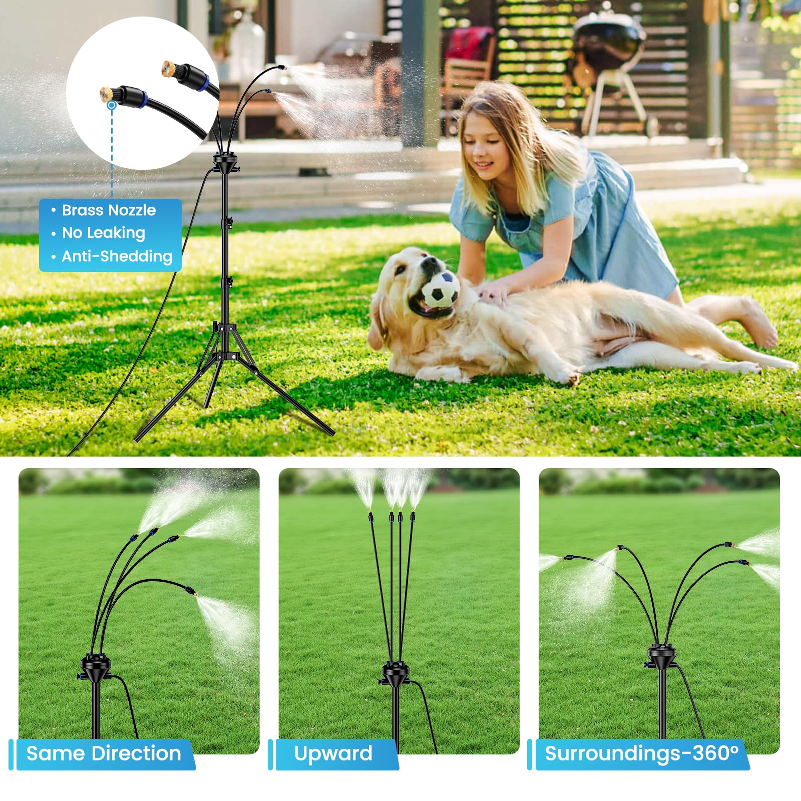 Standing Misters for Outside Patio,Portable Misting System for Cooling Outdoor - 32.8Ft Stand Misting Line with Adjustable Height 5.25 FT Stand Spray for Yard Garden BBQ Party Pool Water Playing Beach Tropical Sprinklers Standing Misters for Outside Patio,Portable Misting System for Cooling Outdoor - 32.8Ft Stand Misting Line with Adjustable Height 5.25 FT Stand Spray for Yard Garden BBQ Party Pool Water Playing Beach Tropical Sprinklers
