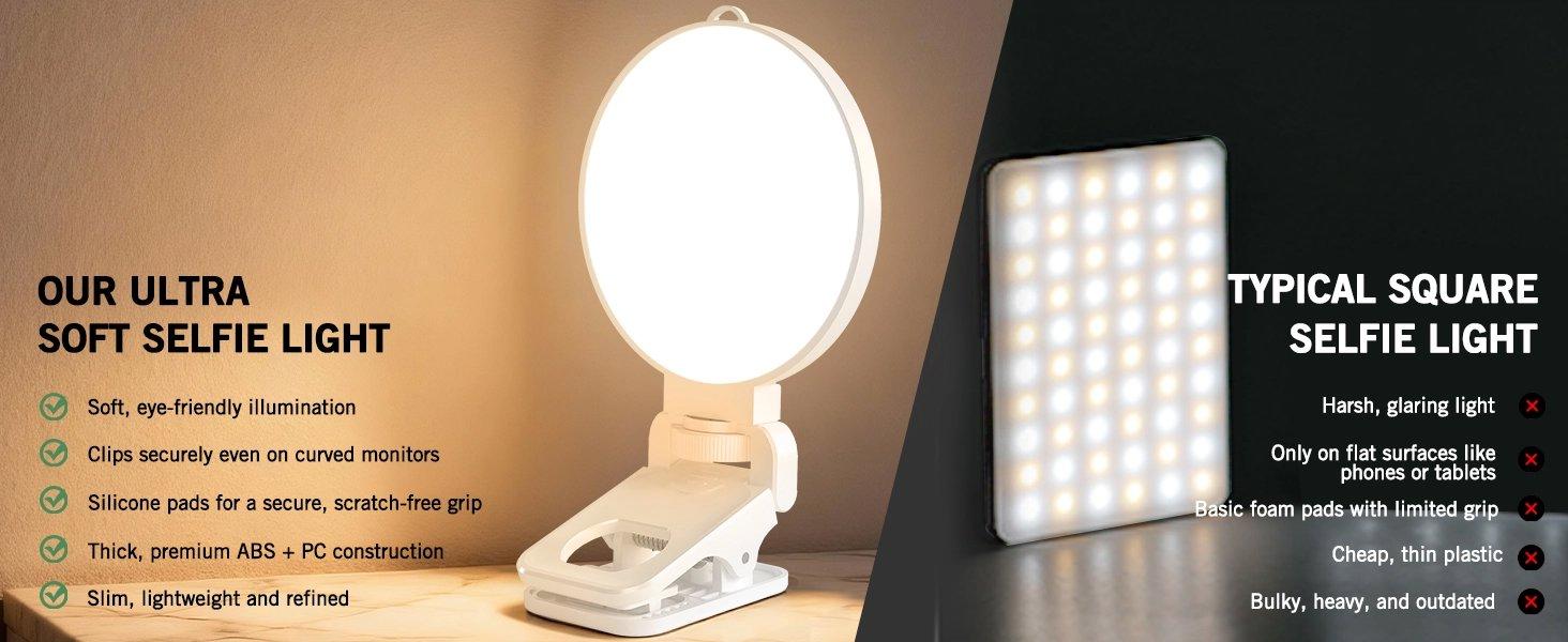 3 Color Soft Selfie Light Phone Light with Clip, Portable Edge-lit Ring Light, Rechargeable Video Conference Lighting for iPhone/Selfies/Makeup/Live Streaming/TikTok/Vlog/Zoom/Video Calls 3 Color Soft Selfie Light Phone Light with Clip, Portable Edge-lit Ring Light, Rechargeable Video Conference Lighting for iPhone/Selfies/Makeup/Live Streaming/TikTok/Vlog/Zoom/Video Calls