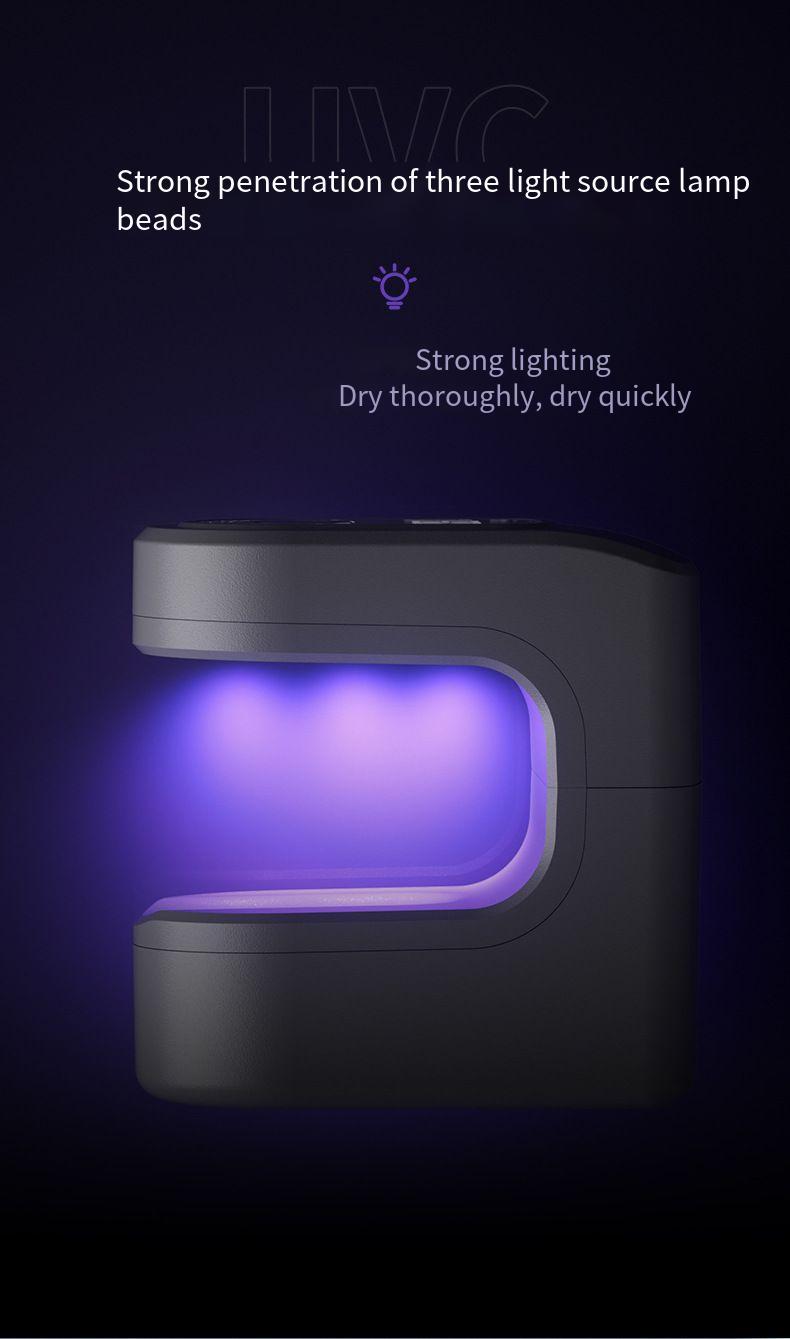 Mini UV Nail Lamp: USB rechargeable flash curing lamp, suitable for nail polish glue, UV light, LED display screen, portable nail lamp, nail dryer, nail care tools