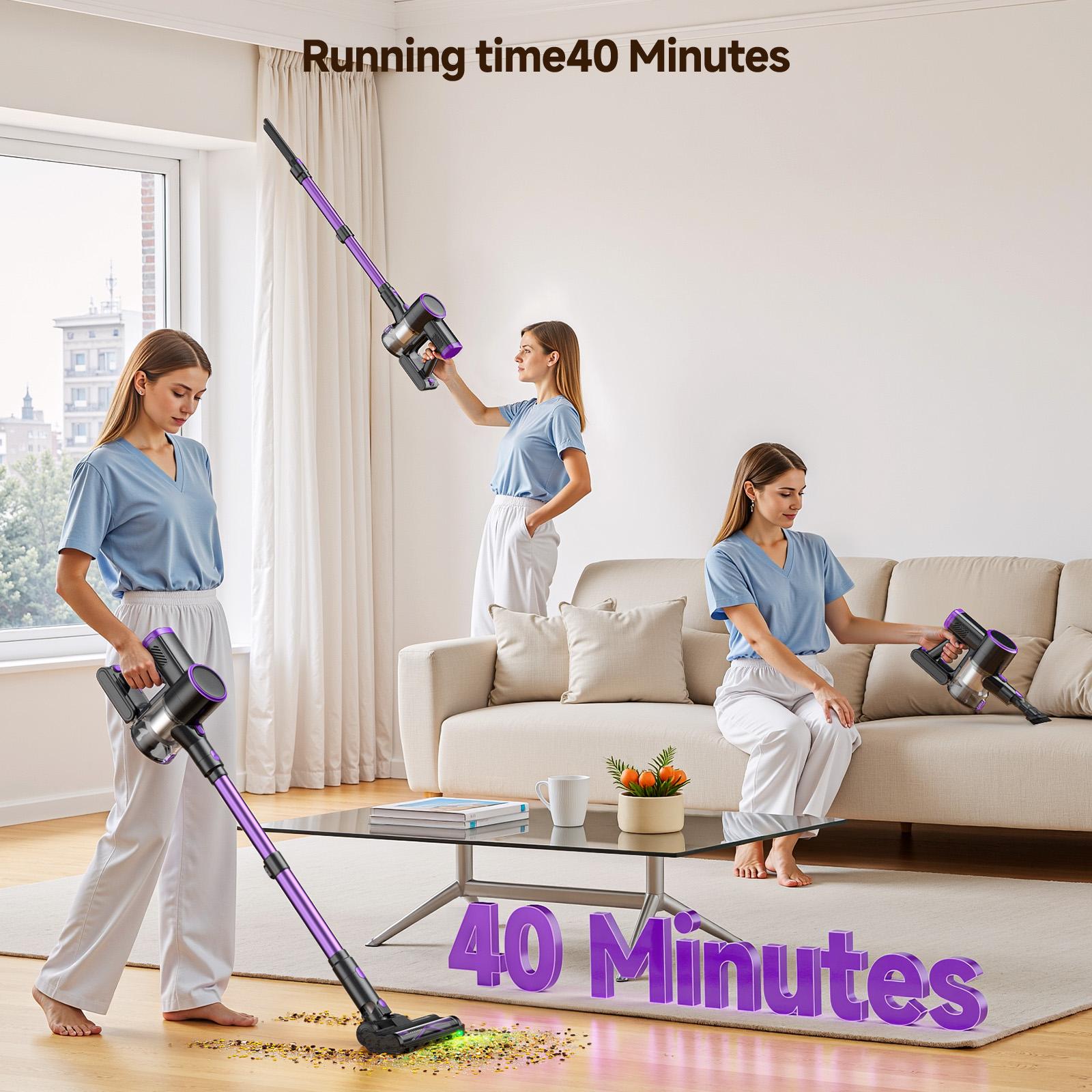 Lubluelu Vacuum Cleaner 150W, Back Support Design, 30-Minute Runtime, Anti-Knot Brush Head, Six-Level Filtration System, Rechargeable Stick Cordless Vacuum #GLOBAL PICKS