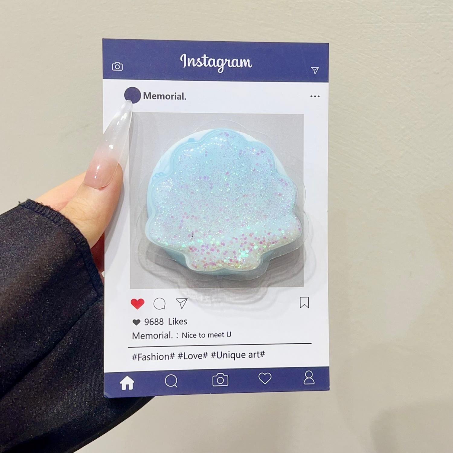 Magnetic Push-Pull Phone Stand, Sand Star Flash Style, High-End Shaking Magnetic Holder, Adjustable Stable Desktop Support, Flower Design, Magnetic Phone Grip