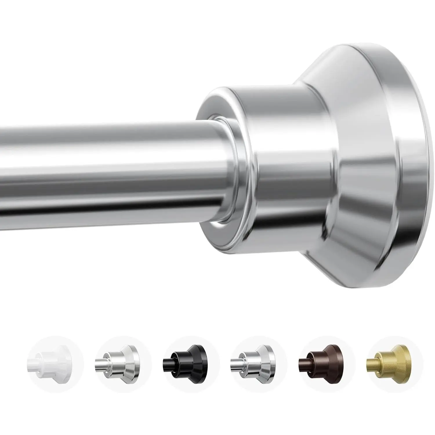 Shower Curtain Rod, 31-76 Inch Adjustable Tension Shower Rod | 1" Diameter Heavy Duty, Splicing Design No Drill Tension Curtain Rods for Bathroom, Non Slip, Rustproof, Silver