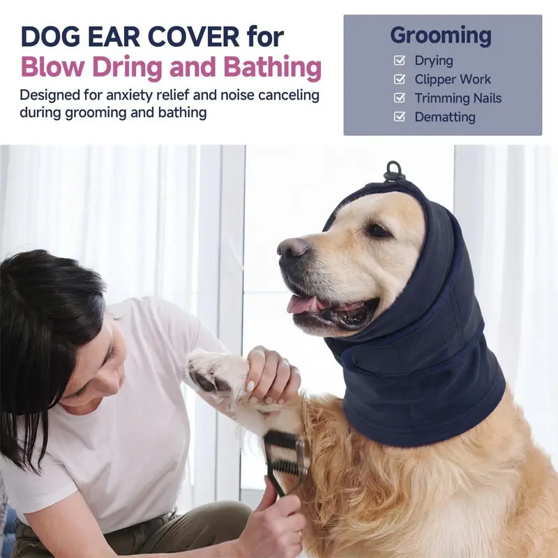 1pc Pet Ear Cover Noise-Blocking Calming Hat, Anti-Surprise for Bathing and Grooming, Breathable Pet Accessories