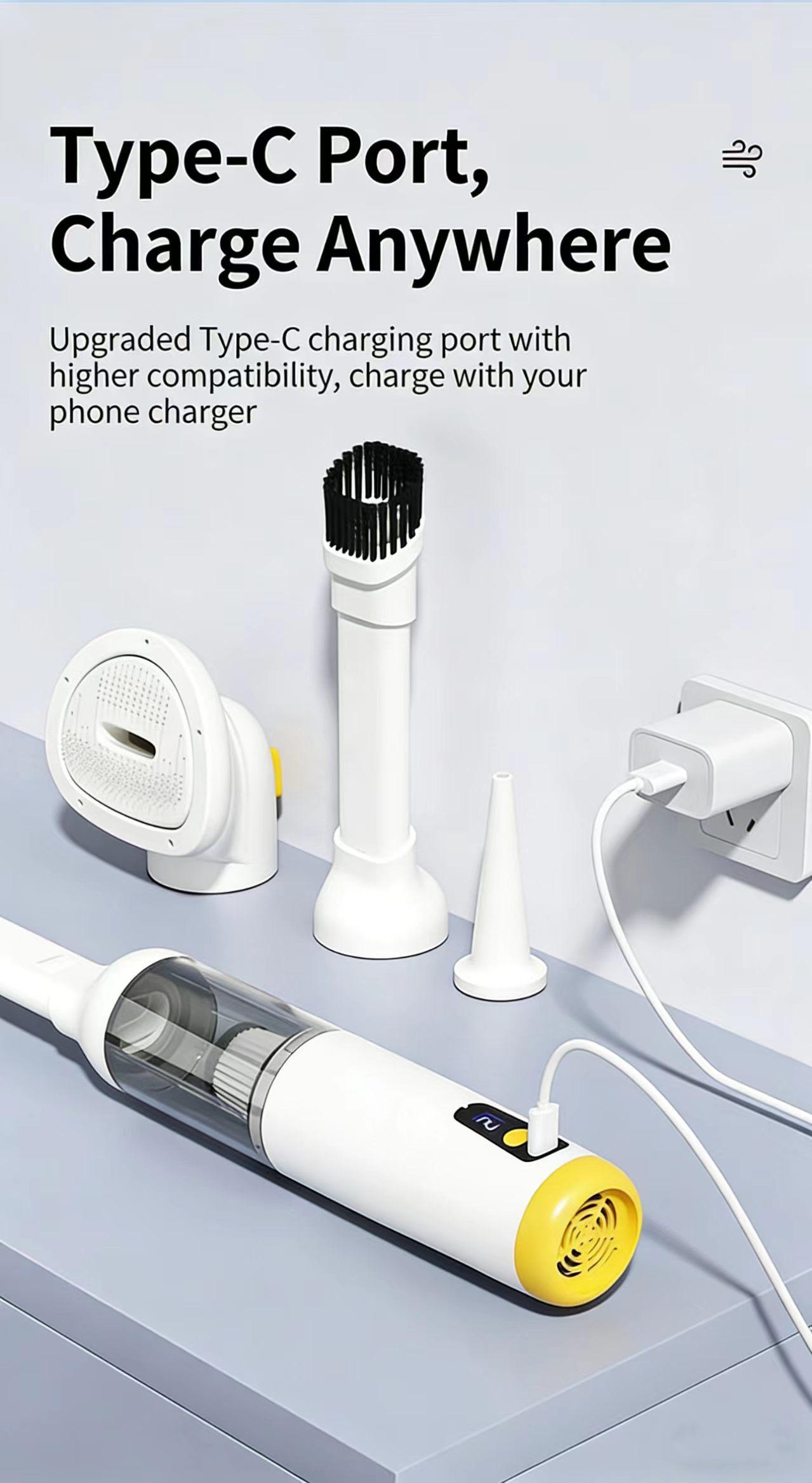 All-in-One Pet Grooming, Vacuuming, and Blowing Machine; Cat Hair Cleaner and Adsorber; Fully Automatic Vacuum Cleaner; Carpet and Bedding Hair Remover; Powerful Suction; Wireless Charging; Multi-Functional