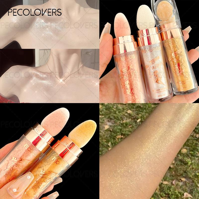Pearlescent Fairy Powder Highlighter Stick Contouring Bronzer Illuminator Shimmer Face Body Brightening Glitter Stick Prismatic Glow Highlighter Makeup Cosmetics