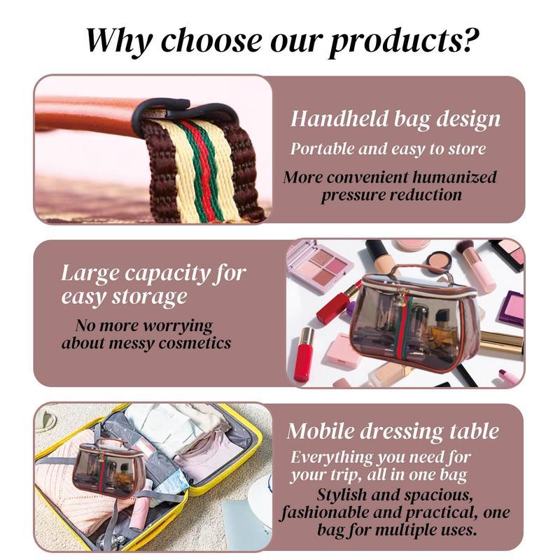 New waterproof PVC storage bag, widened handle design, no hand tightness, fashionable, light luxury and high-end storage, portable multi-functional fitness, swimming and bathing storage, Travel Cosmetic Bag