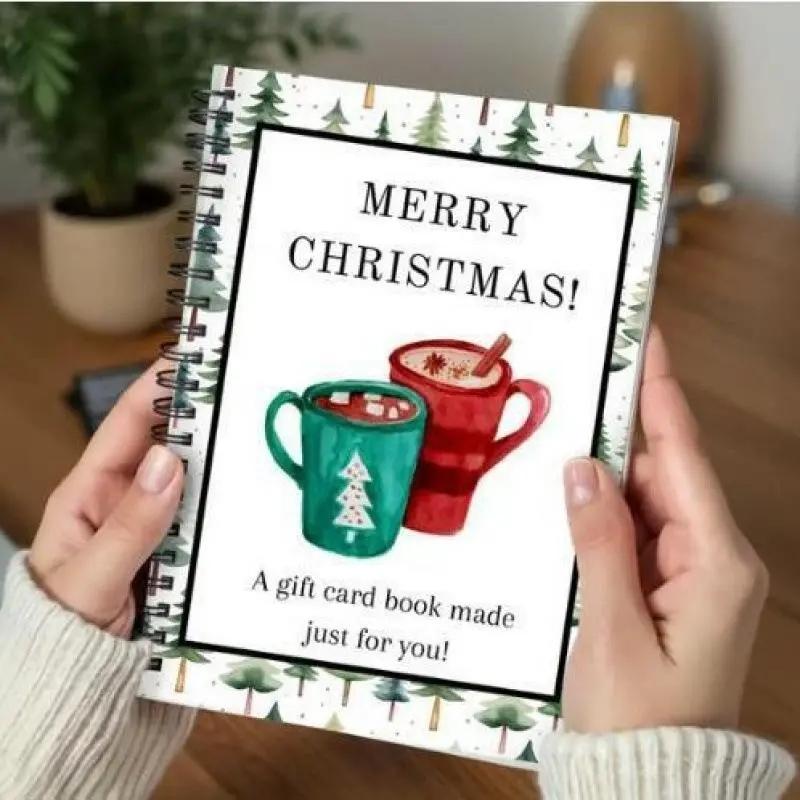 1pc DIY Spiral-Bound Christmas Holiday Gift Card Album with Surprise Pages, Card Keeper, Christmas-Themed Gift Planner Notebook