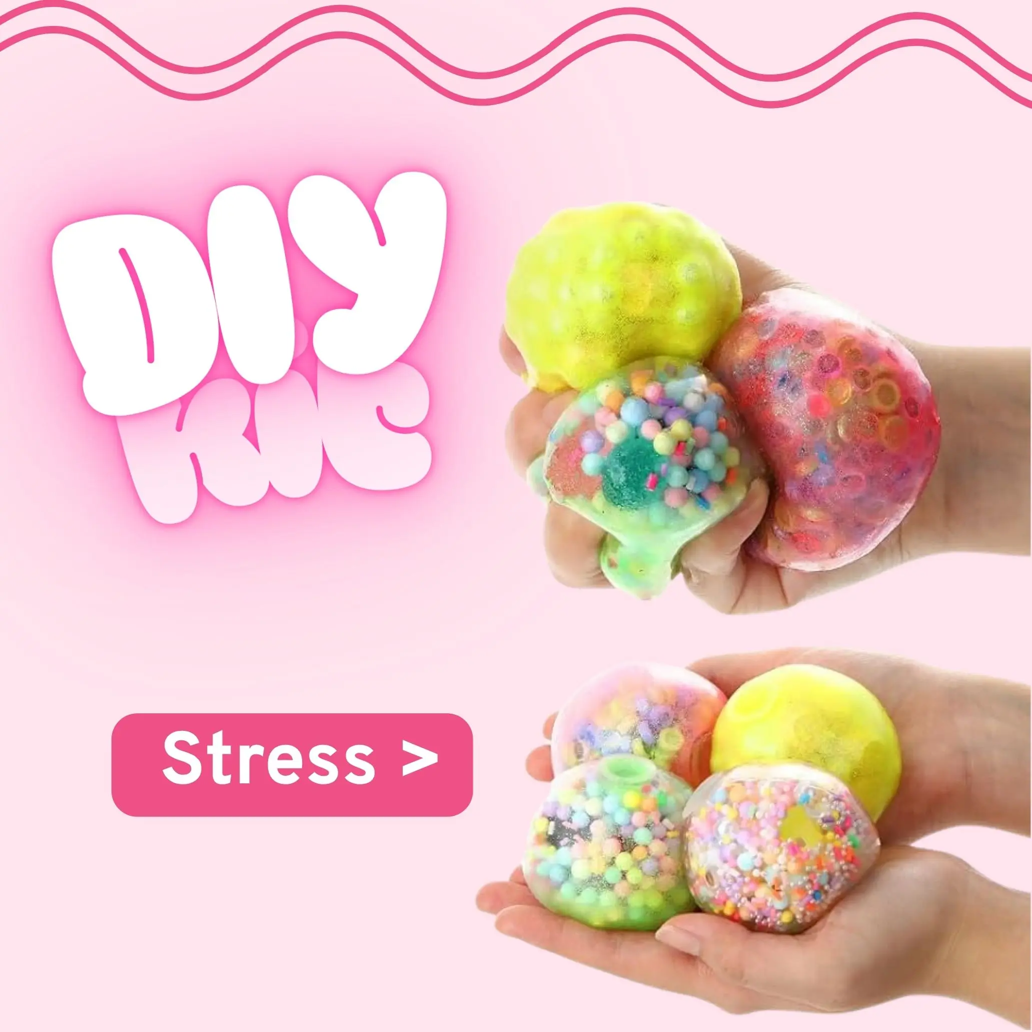 DIY Stress Relief Ball Kit ,Make Your Own Squishy, 9 Accessories Included | ASMR Fidget Toy