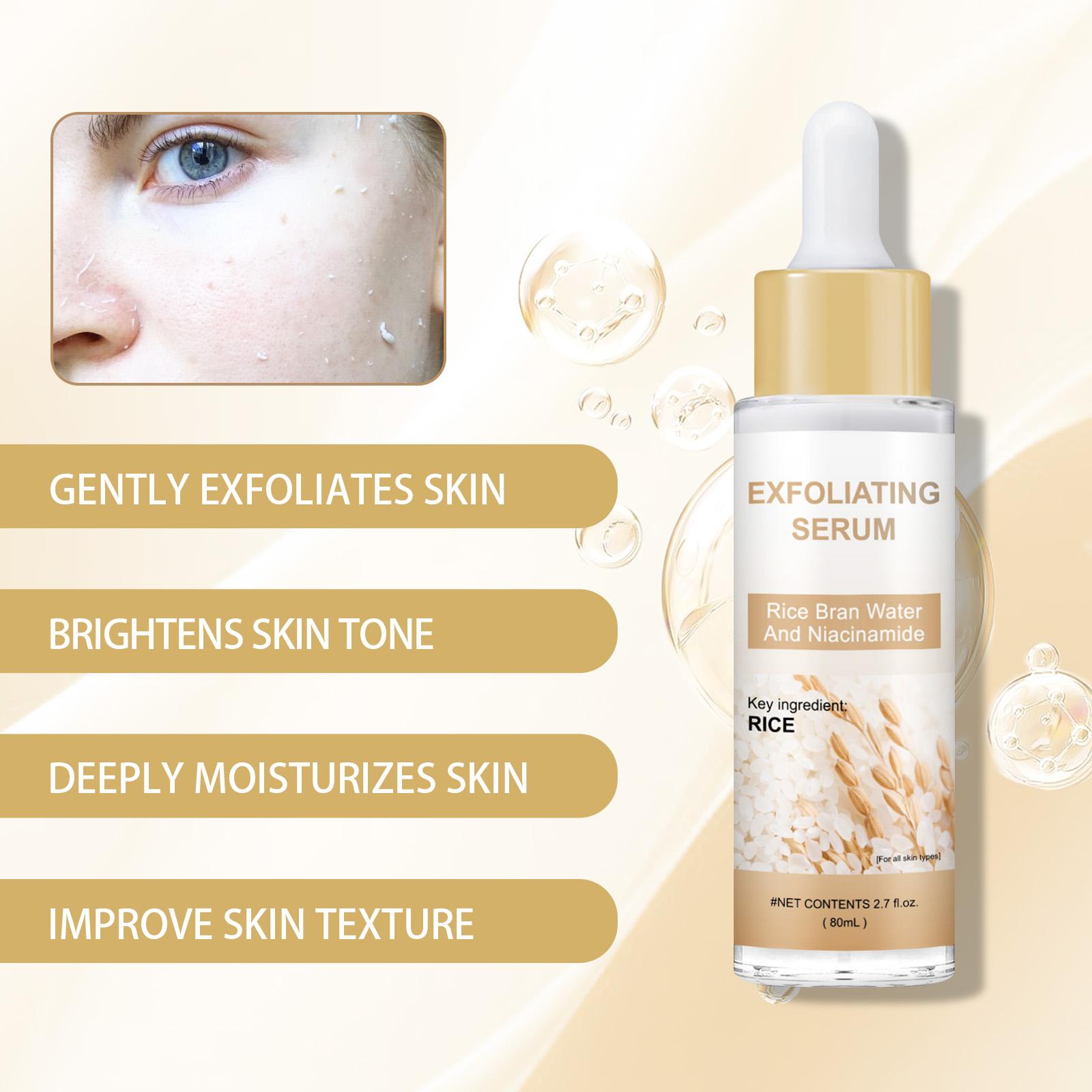 Rice + Rice Gentle Exfoliating Duo, Face and Body Scrub with Brightening, Exfoliating and Moisturizing Serum, Suitable for All Skin Types