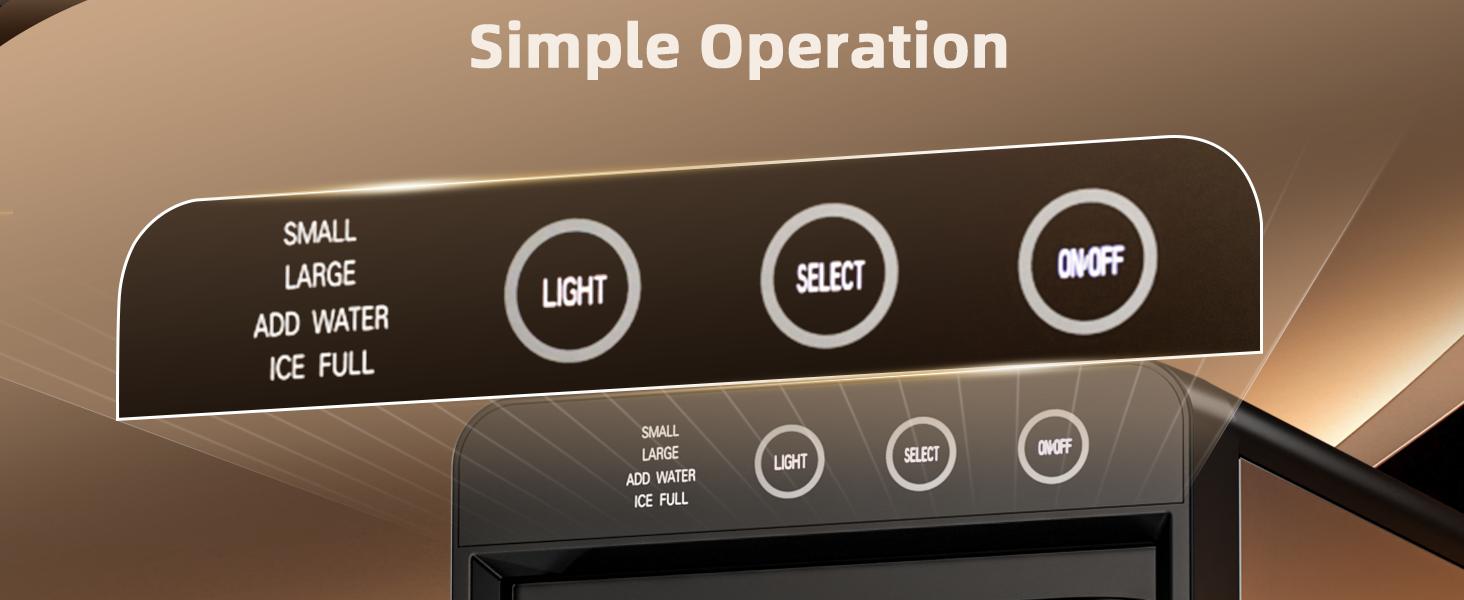 Antarctic Star Countertop Ice Maker with LED control, Selectable S/L Ice Size, 26.5 lbs/24Hrs, 8 Ice Cubes in 6 Mins, Auto-Cleaning, Portable with Ice Basket & Scoop for Home/Kitchen/Camping/RV