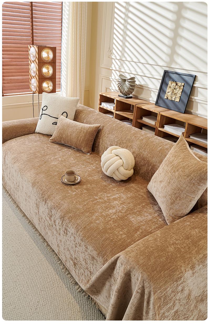 Budget-Friendly Vintage American Country Style Chenille Sofa Cover | Fine Texture Sofa Pad Cat-Scratch & Stain-Proof | Multiple Colors & Sizes Sofa Slipcover | Living Room/Bedroom/Office Universal | Pet-Friendly All-Season Usable, Sofa Couch Covers