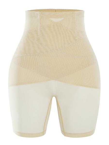 Women's Solid Sheer High Waist Shapewear Shorts, Basic High Stretch Tummy Control Shaper, Ladies Shapewear Bottoms for Daily Wear