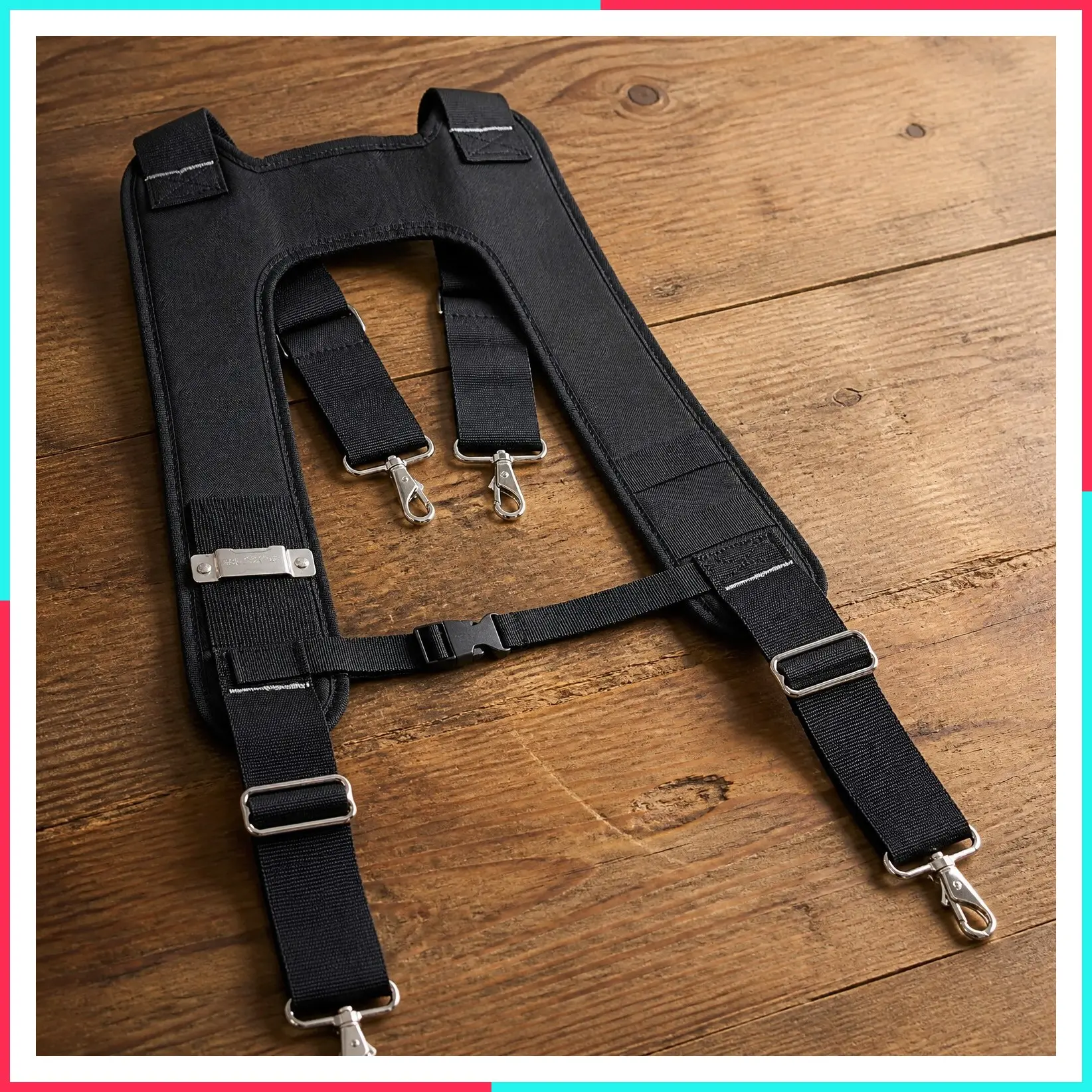 Deluxe Suspender Harness with Molded Air Channel Shoulder & Neck Padding, Chest Strap & Metal Spring Hooks