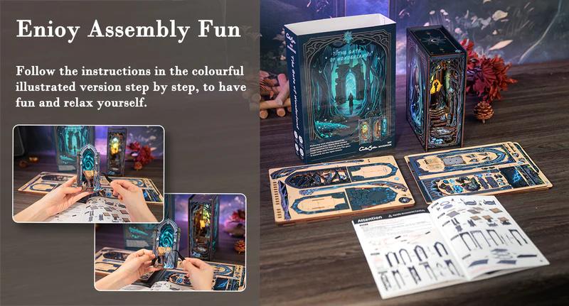 【The Gate of Wonderland】CUTEBEE Book Nook Kit - DIY Miniature House Magic Tiny House Booknook Dollhouse Kit for Adults, Teens, 3D Wooden Puzzle Bookshelf Insert Decor, Gifts for Family and Friends 【The Gate of Wonderland】CUTEBEE Book Nook Kit - DIY Miniature House Magic Tiny House Booknook Dollhouse Kit for Adults, Teens, 3D Wooden Puzzle Bookshelf Insert Decor, Gifts for Family and Friends