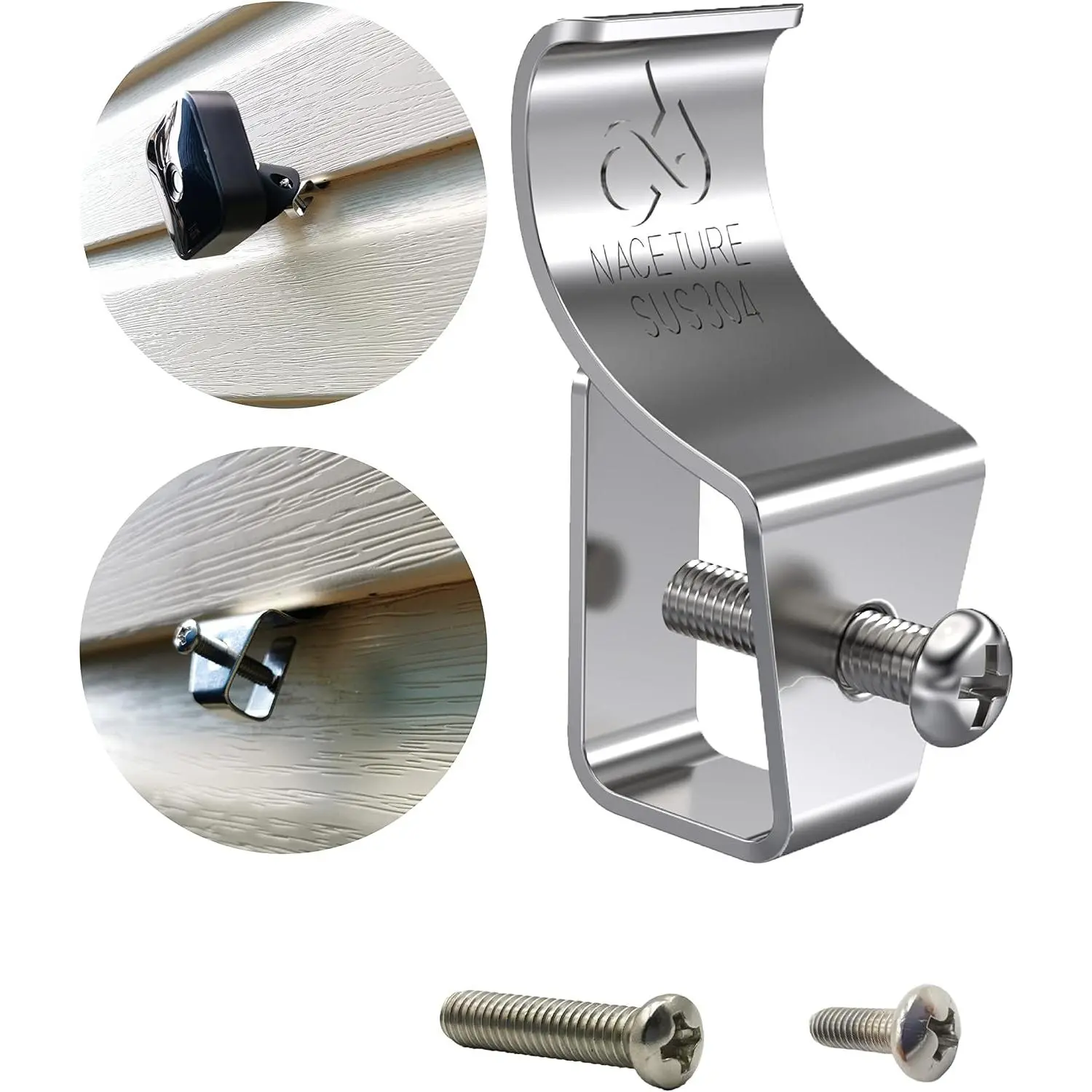 Vinyl Siding with Screws, Siding Clip for 12 Pack| No-securely hang decorations,, lights and compatible security cameras damaging vinyl siding.