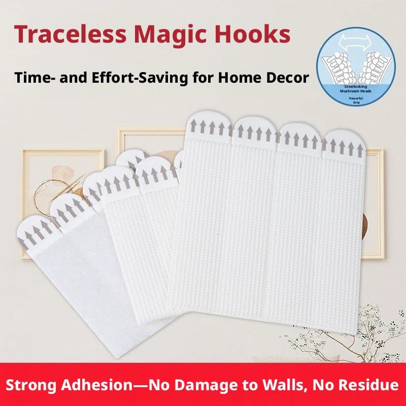 Picture Frame Magic Tape, Damage-Free Wall Sticker for Frames & Murals, High-Stick Reusable Hanging Strips, Stretch Release Adhesive for Posters, Removable Hook & Loop Fastener