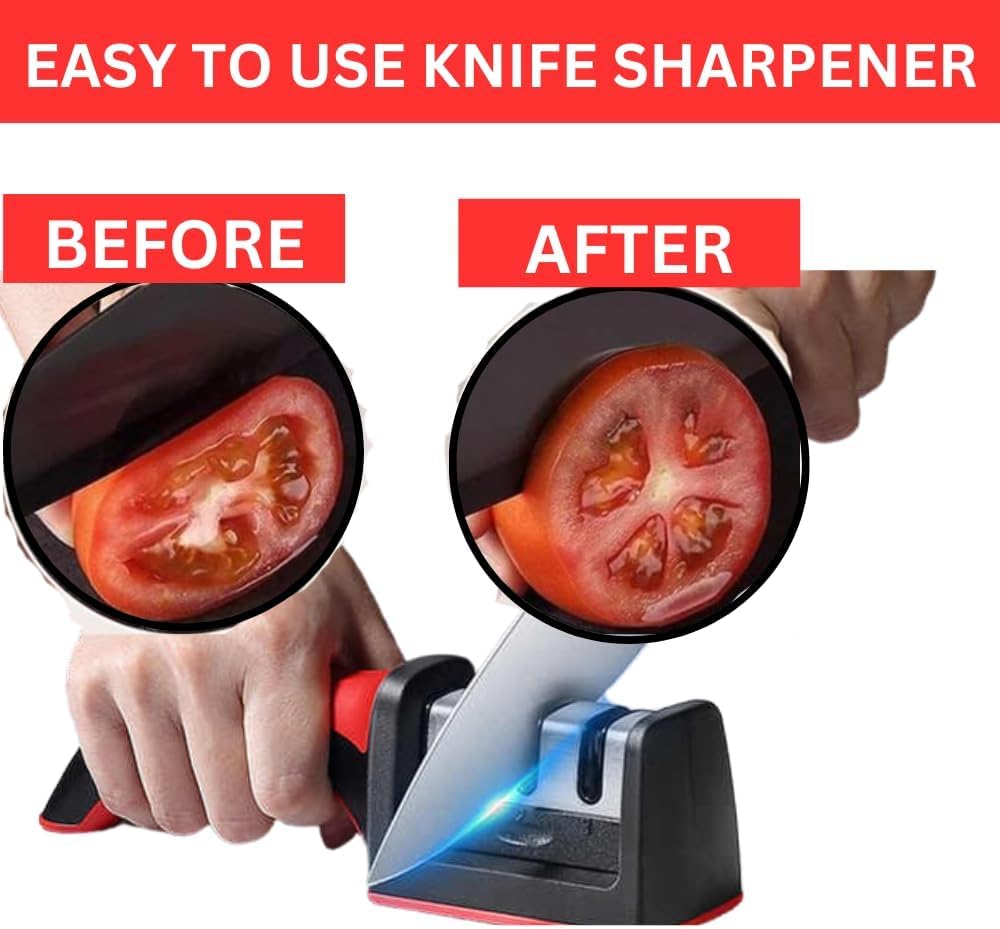 Professional 4-in-1 Kitchen Knife Sharpener for Women – Best Professional 4-Stage Tool Kit for Razor Sharp Knives | Highest-Rated, Top Ten Smart Sharpener Gadget for Safe, Easy, Precision Sharpening
