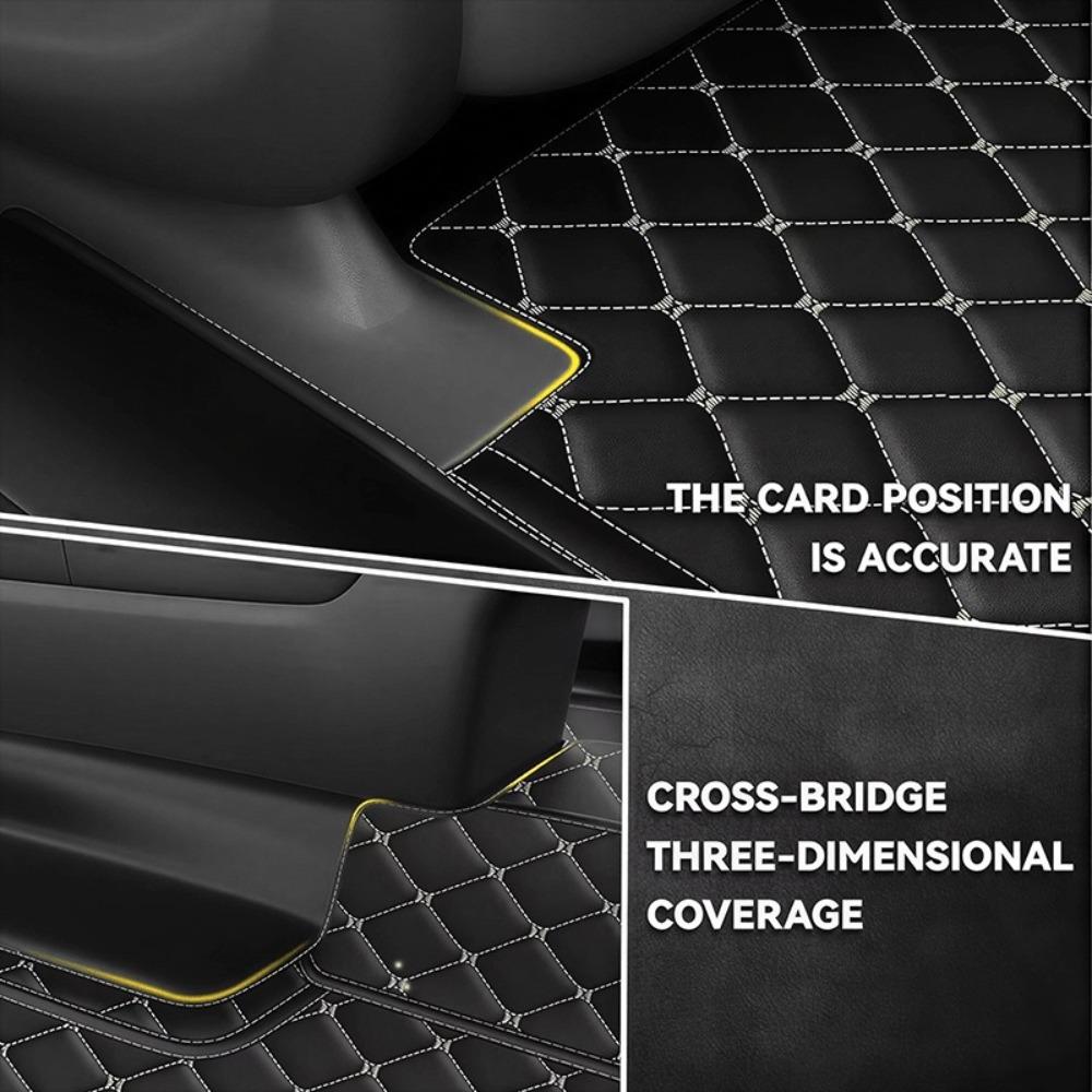 FOR Toyota Tacoma 2005–2015  Model Year PU Leather Full-Coverage Car Floor Mats, Left-Hand Drive [Exquisite Embroidery] Car Floor Mats, All-Weather Use, Modern Car Accessories, Car Floor Liners, Car Accessories