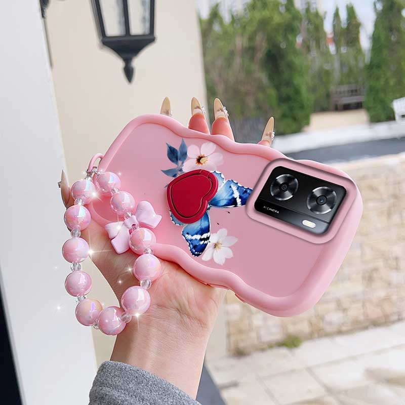 Durable For OnePlus Nord N20 SE/Nord 4/Nord CE4/Nord N300/Nord N30 SE/Nord CE 5G/Nord CE4 Lite/Nord N20 5G Cover Comfortable feel 3pcs( Beautiful butterfly  phone Case+Lanyard+Stand) Phone Case Suitable For OnePlus Nord 4 Featuring