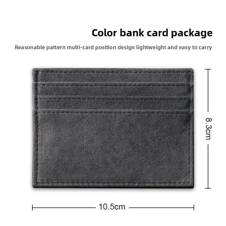 Quality Suede Leather Mini Men Card Holder Wallets Zipper Coin Pocket Slim Magic Male Wallet Credit Bank Card Small Man Purses