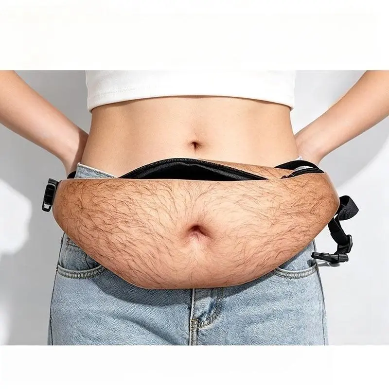 Funny Beer Belly Waist Pack Dad Bod Fanny Pack Halloween Costume Accessories Prank Gift For Dad Quirky Travel Bag Gag Gift Ideas