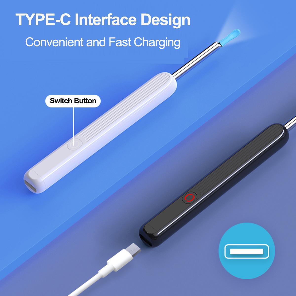 Ear Wax Removal Tool With Camera, 1 Set Portable Type-C Rechargeable Ear Cleaner, Waterproof Endoscope Ear Cleaning Tool, Christmas Gift, Winter Gift Set, New Year Gift, Stocking Fillers