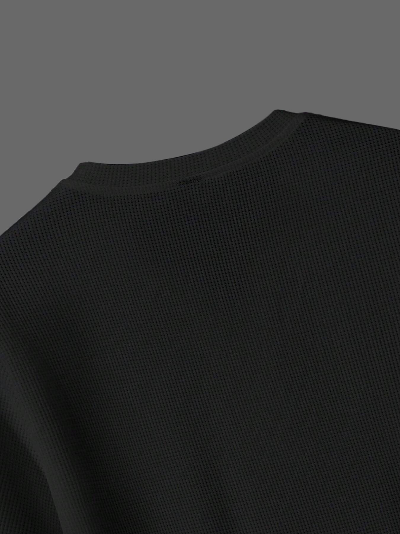 Men's Plaid Knit V-Neck Short Sleeve Top, Casual Button Summer Daily Wear T-Shirt, Comfortable and Stylish Men's Clothing