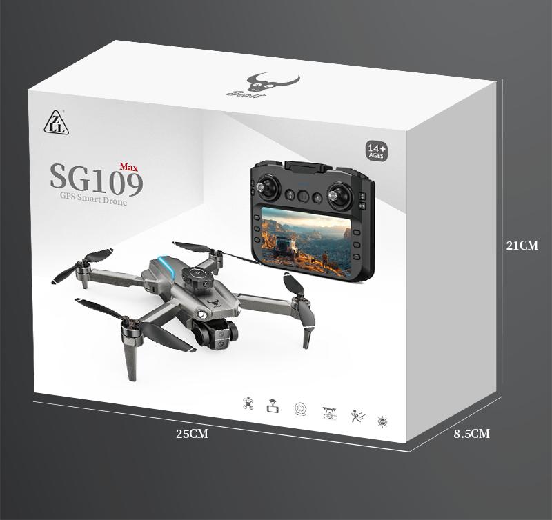 SG109 Entry-Level Drone with Screen Controller,Dual HD Cameras,One-Key Takeoff,Stable Hover & Flip,Foldable Design, GPS Positioning,Brushless Motor, Auto Follow,Aerial Photography,Hover Air,Perfect for Outdoor Use,Father’s Day & Children’s Day Gift