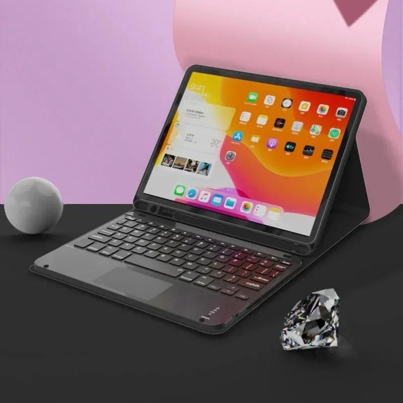 Bluetooth Keyboard Case for iPad 10th Air 11 Air 5 4 10.9 Case 10.2 9th 8th Pro 11 10.5 Air 3 Wireless Magnet PU Flip Stand Case with Rechargeable Keyboards Tablet Protective Cover