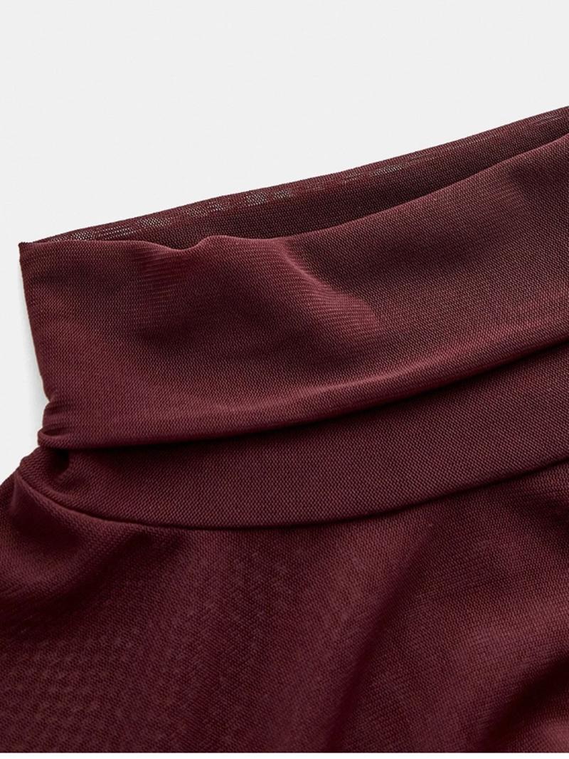 Women's Sparkle Mesh Halter Neck Top, Sexy Slim Fit Design, Plain Pattern, All Season Fashion Essential, Versatile Underwear