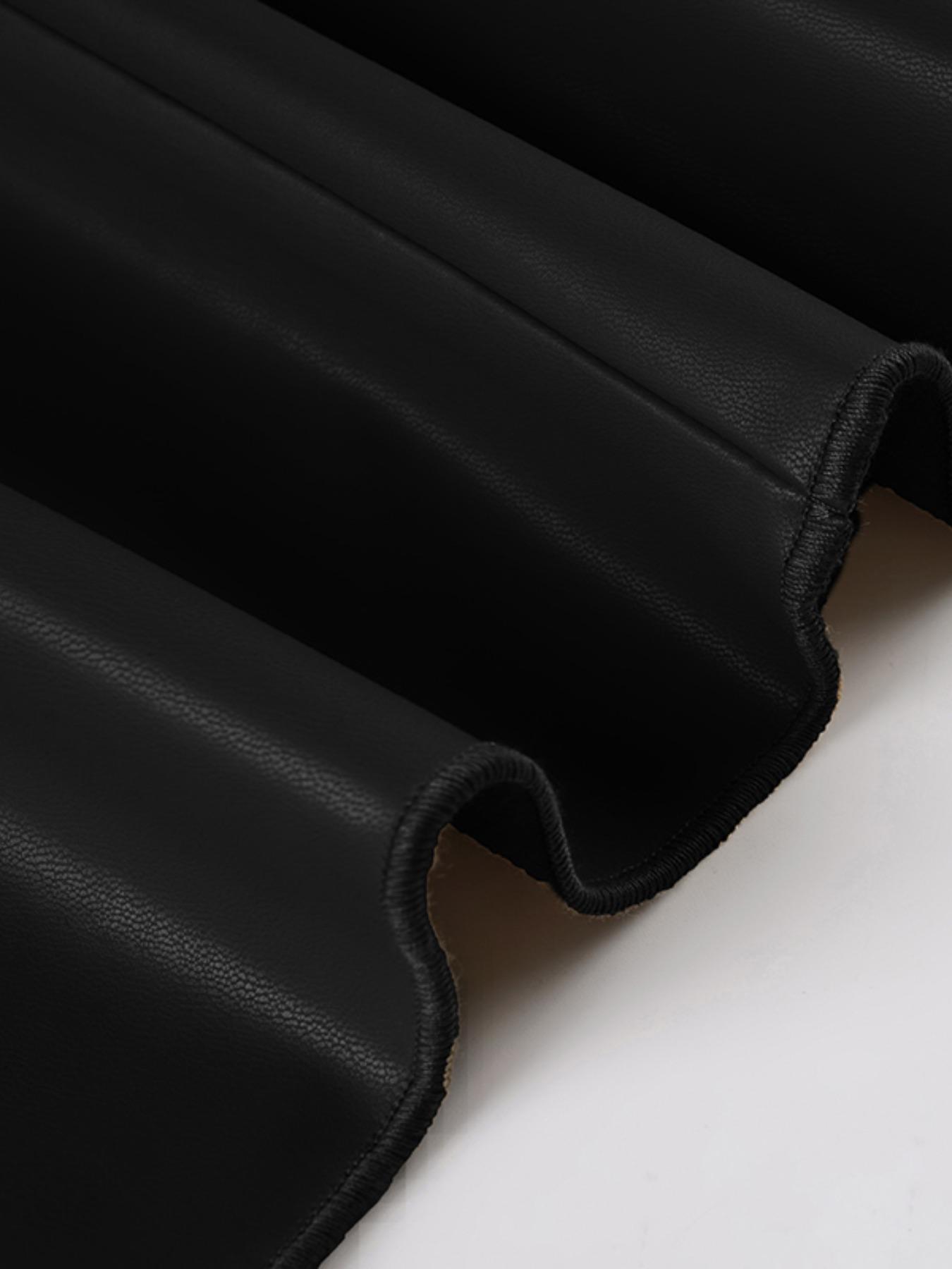 Leather Split Backless Solid Color Sexy Fashion Long Dress, Summer Slim-Fit PU Fabric, Moderate Thickening, Perfect for Night Out