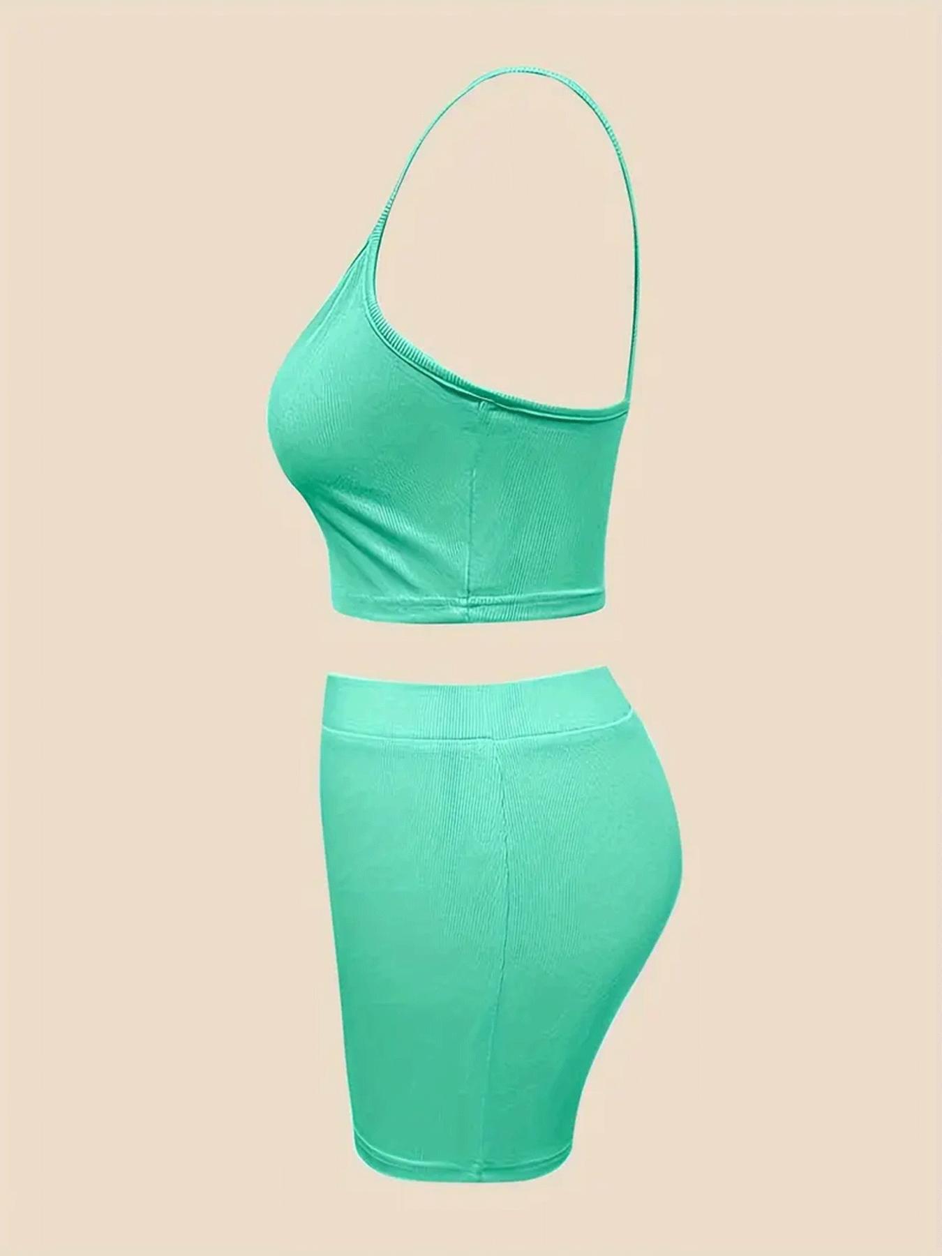 Casual set: best-selling women’s summer tank top and shorts two-piece with hip-lifting and tummy control; women’s summer clothing