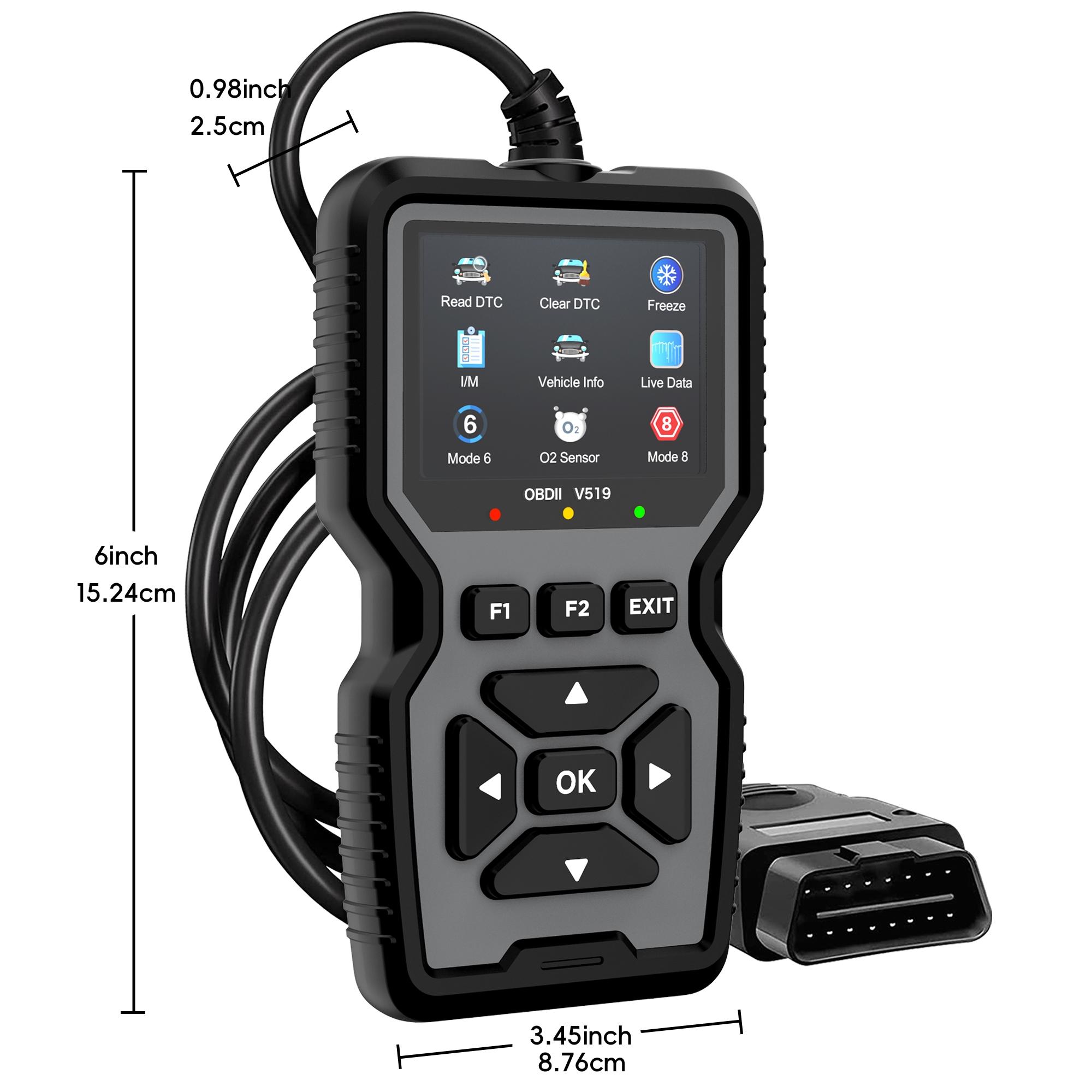 Obd2 Scanner Diagnostic Tool, Automotive Scan Tool, Engine Code Reader with Reset Function, I/m Preparation Test, Fits All Cars Made After 1996