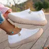 Summer Women's Hollow-Out Slip-On Shoes, Lightweight Breathable Mesh, Anti-Slip Soft Sole, Casual Outdoor Walking Shoes, Summer Footwear Shoe