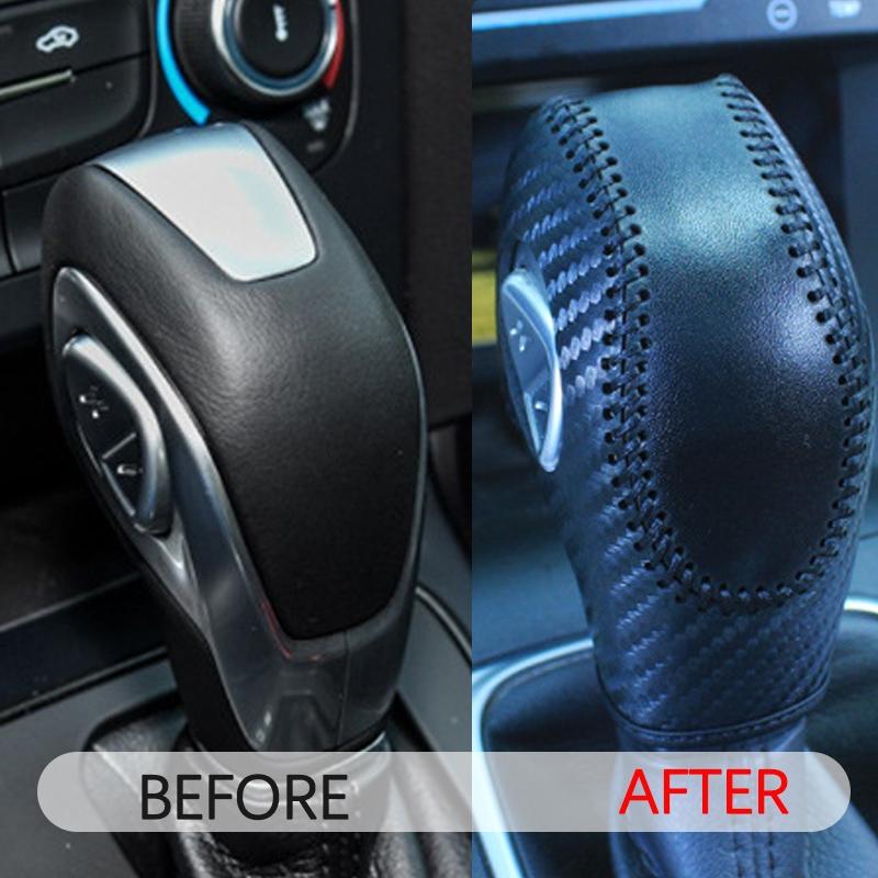 Automatic Gear Shift Knob PU Cover Protector, Fits Ford Mondeo Edge Ecosport Kuga Focus S-Max, Stylish Car Interior Decoration Accessory