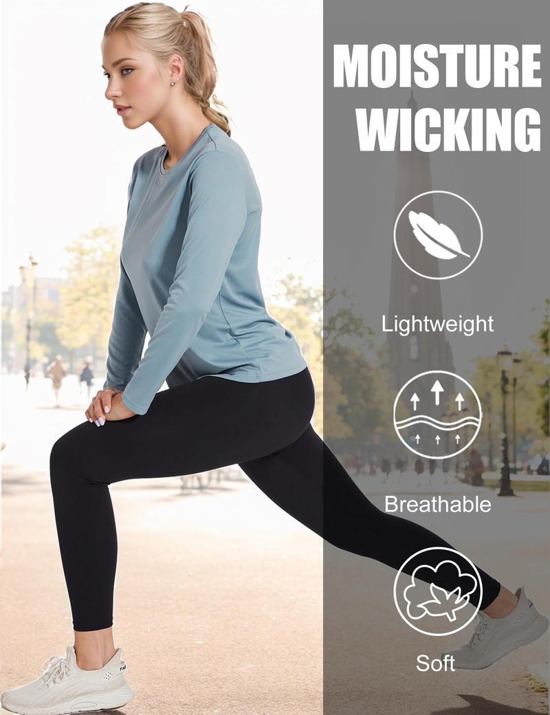 5 Pack Women Long Sleeve Shirts Running  Casual Tops  Workout Hiking T Shirts for Quick-Dry  Athletic shirts women