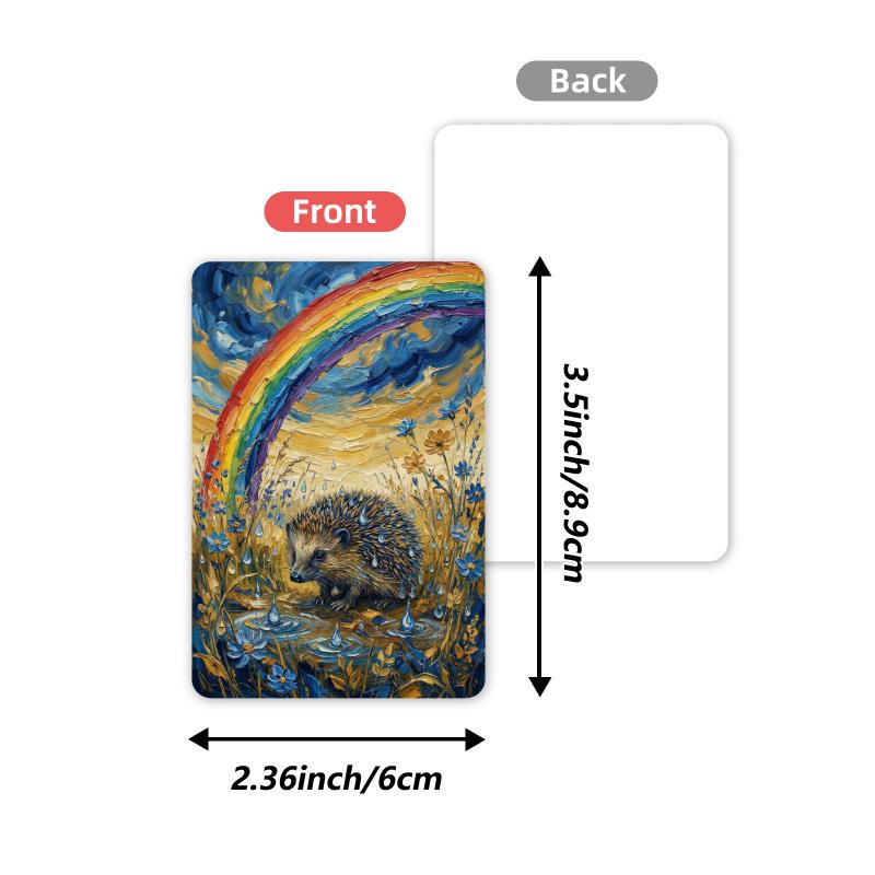 36-sheet cute watercolor hedgehog scenery art card set, cross-border new style, perfect for gift giving, blessing messages, greeting cards