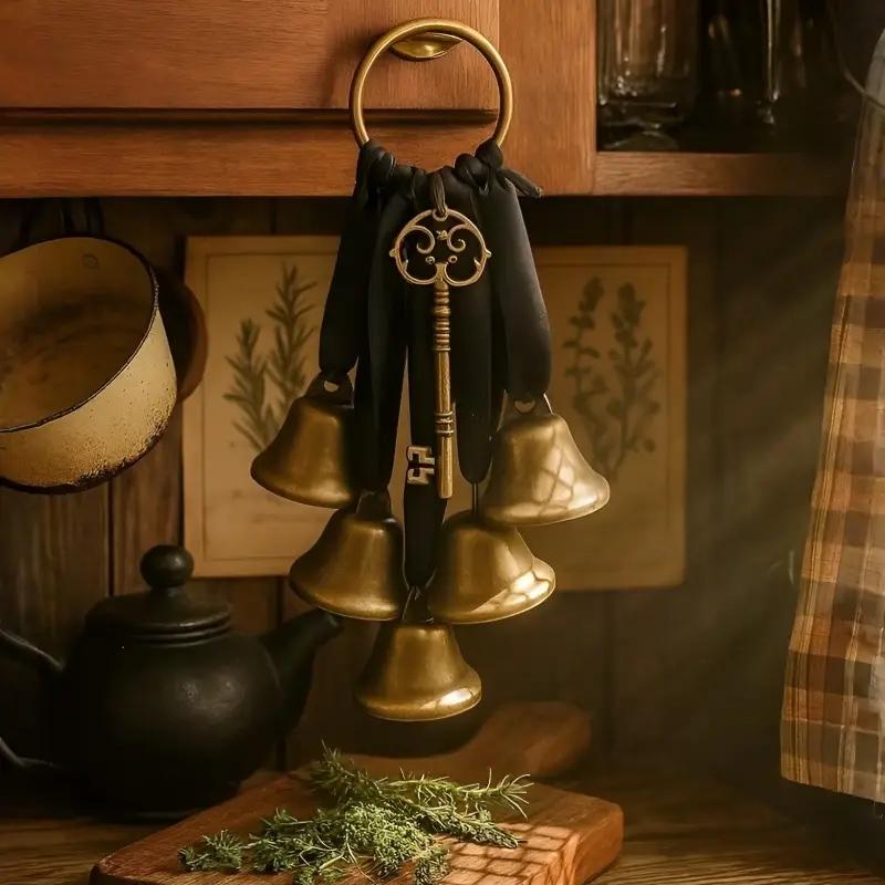 Boho Witch Bell Home Protection, Metal Wall Hanging with Ribbon, Interior Wall Decor, Feng Shui Decor Ornaments, Remove Negative Energy, Perfect Magic Gift