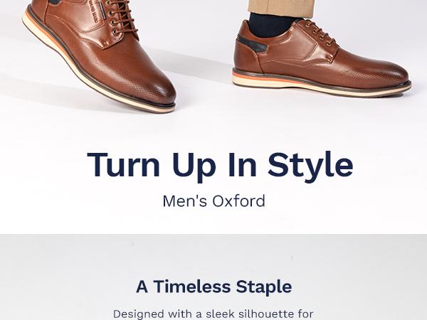 Bruno Marc Men's Wide Lace-Up Casual Dress Sneakers