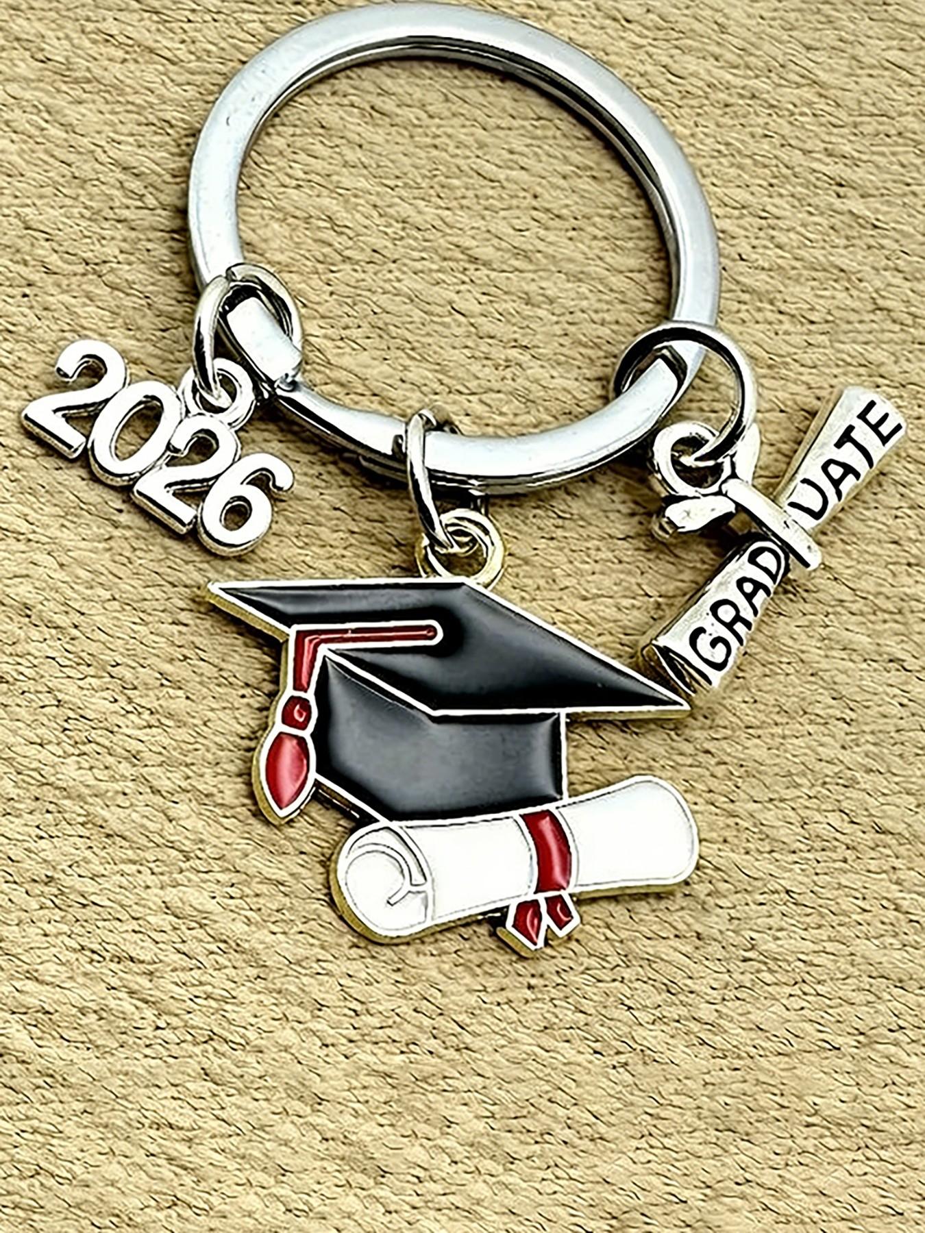 Graduation Keychains Set of 3, Class Grad Cap & Diploma Charm Keys, Commemorative Gift for 2026 Graduates, Perfect Keepsake