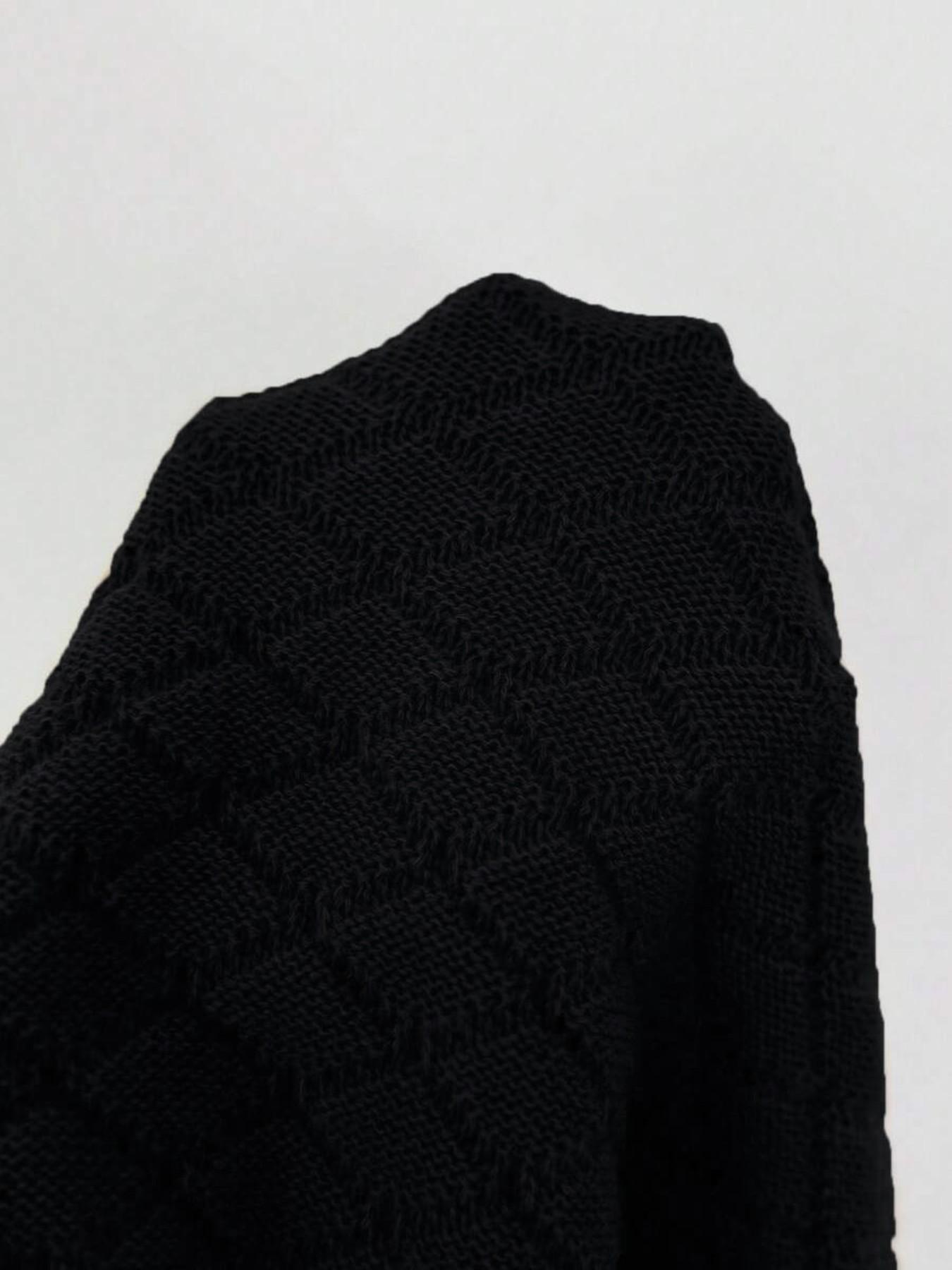 Fall and Winter Basic Casual Everyday Bat-Wing Slihouette Knit Sweater Vintage Mid-Length Cardigan Office