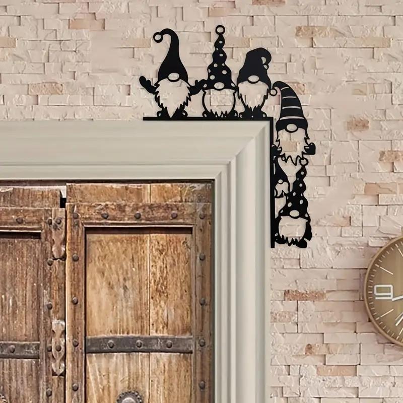 Classic Iron Santa Door Corner Decoration, Decorative Ornament, Home Decor Ornament, Doorframe Ornament, Easy to Install, No Power Needed, Perfect for Christmas & Thanksgiving Decorations