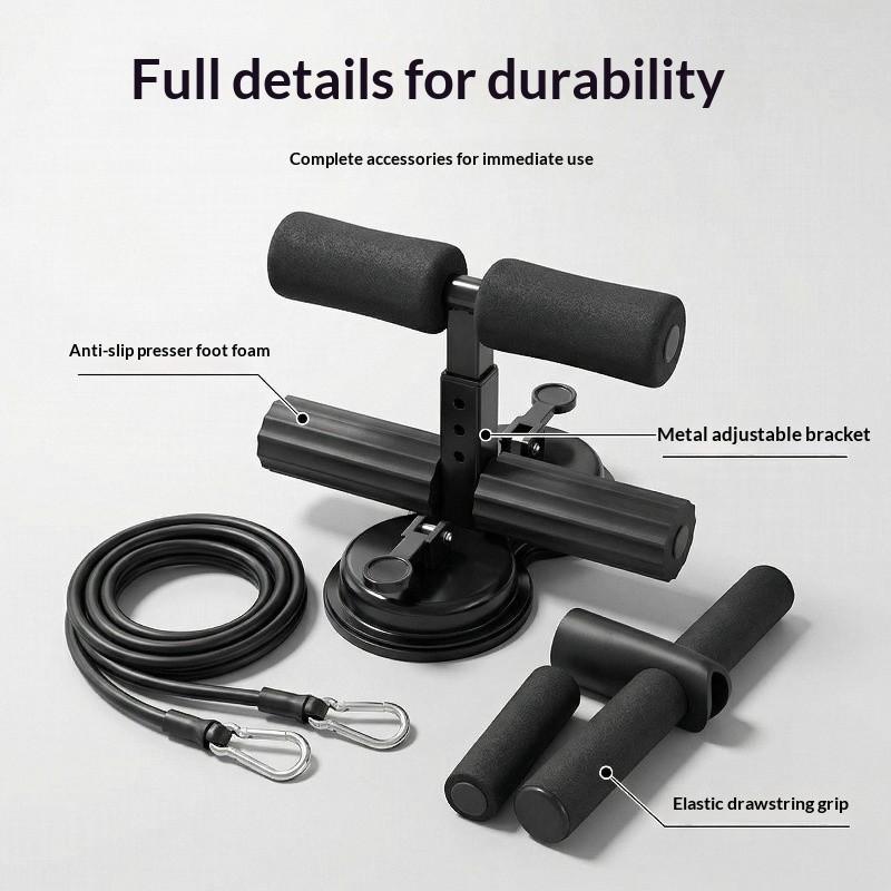 Abdominal Crunch Helper with Handle and Dual Suction Cups, Strong Suction Waist Trainer for Core Sculpting, Unisex Home Fitness Equipment