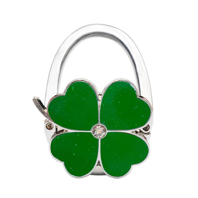 Clover Design Foldable Tote Bag, Foldable Wallet, Desktop Hook Stand, External Oil-Dripping Four-Leaf Clover Bag Hanger