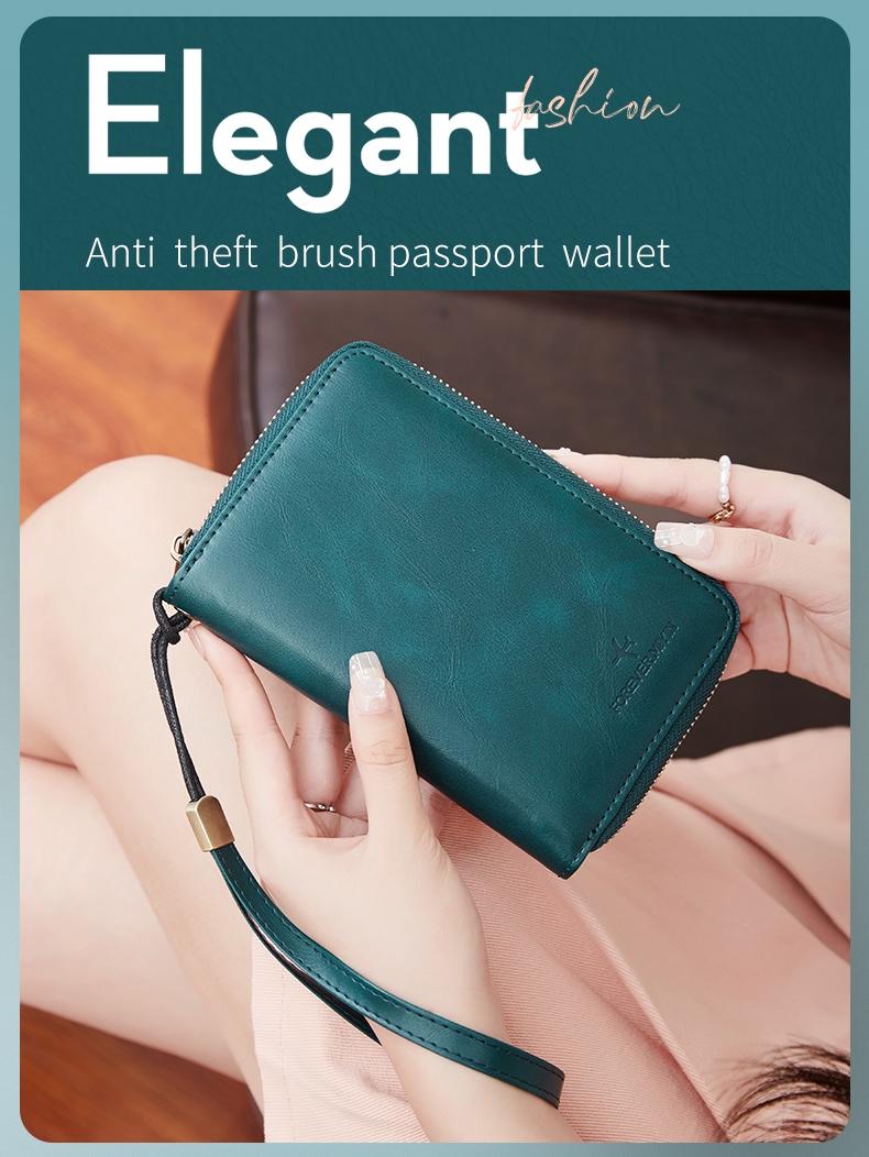 Passport wallet, RFID shielded travel document organizer, Card organizer, suitable for both men and women, durable PU material, secure storage solution, Travel Document Holder, Passport Cover