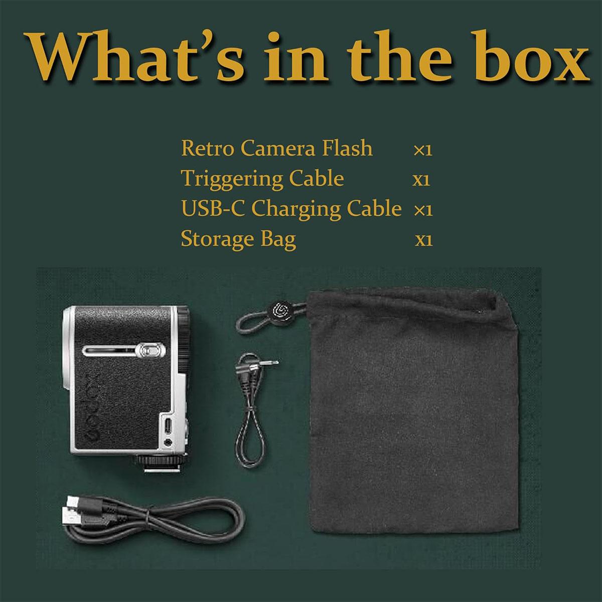 Godox Lux Cadet Retro Classic Camera Flash GN10 with 7 Levels Flash Power 6200K±300K with S1/S2 Optical Control On Camera Flash Built-in Battery for Camera,Lightweight Compact,Compatible Mountings Nikon/Sony/Canon/Fuji/Sigma/Leica/Panasonic/Olympus